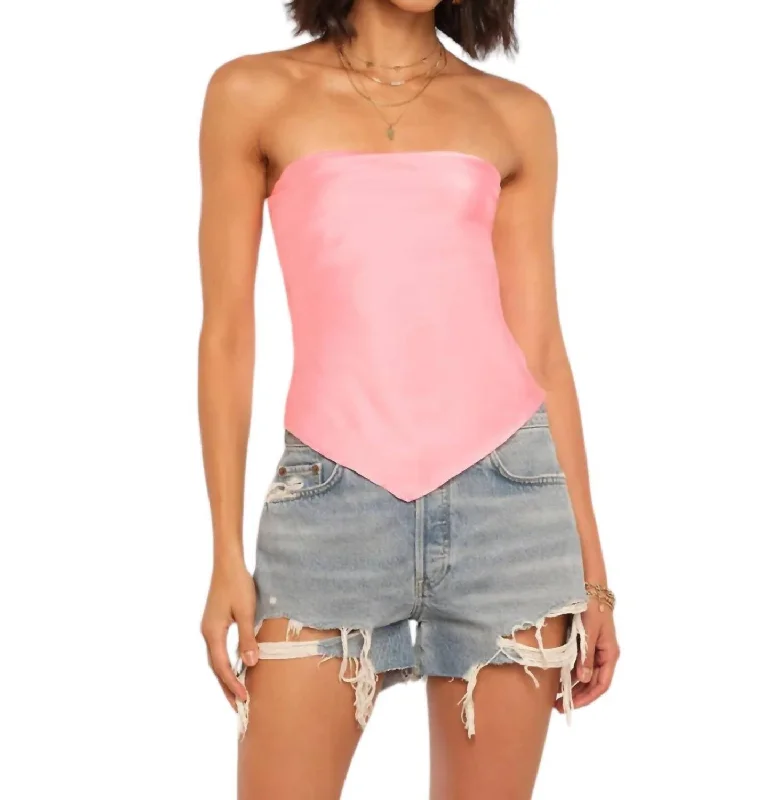 Monico Top In Pink Season Transition Versatile Wear Clearance