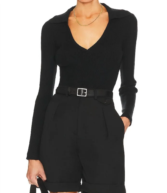 Morse Bodysuit In Black Effortless Sophistication