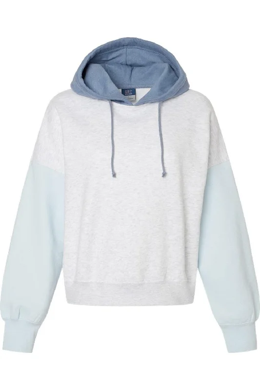 MV Sport Women´s Sueded Fleece Colorblocked Crop Hooded Sweatshirt Fast Fashion Favorites