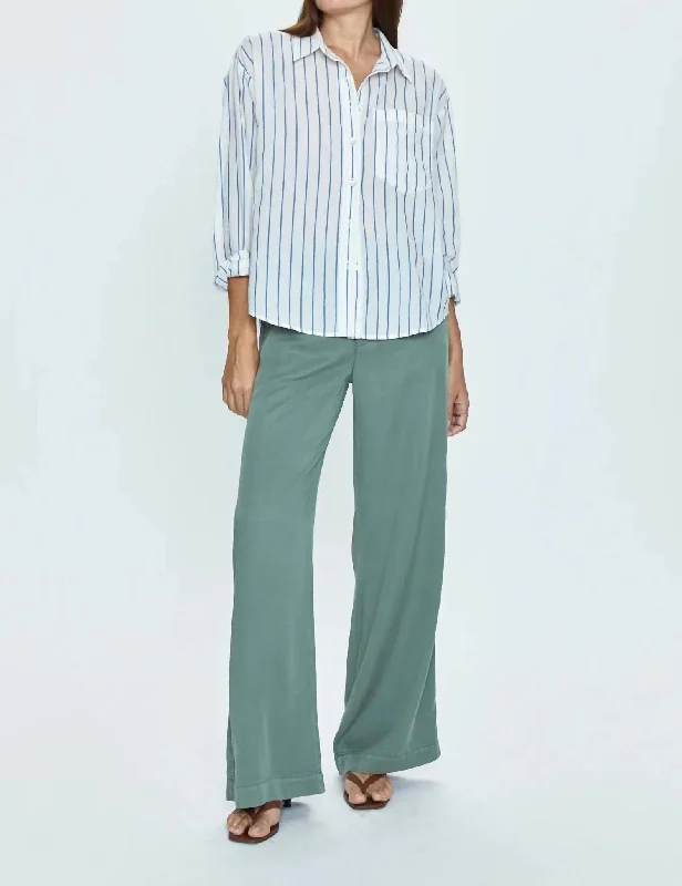 Myla Portofino Stripe Shirt In Ivory Effortless Chic Apparel