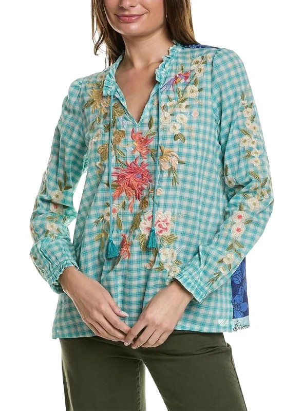 Nalina Ruffle Scarf Back Blouse In Multi New In This Season