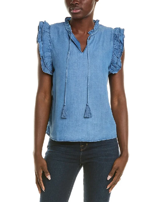 Nanette Nanette Lepore Denim Tie Neck Top Fashionista Favorites