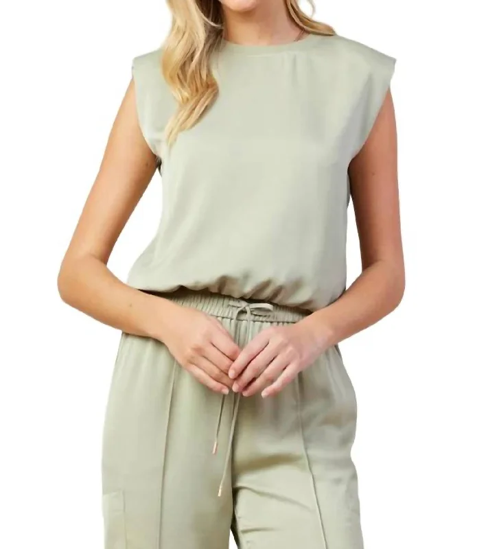 Nathalie Tank In Sage Parisian Effortless Chic Style