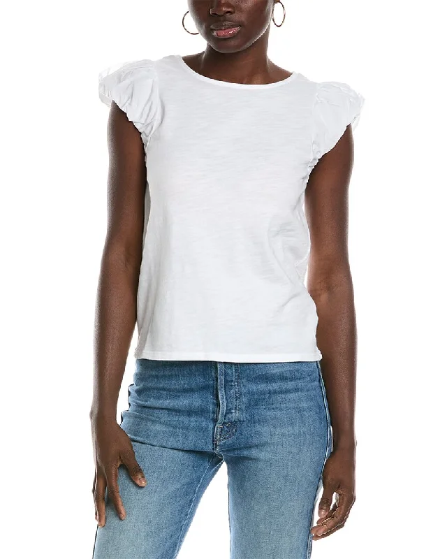 Nation LTD Audra Bubble Sleeve T-Shirt Top Brand Discounts