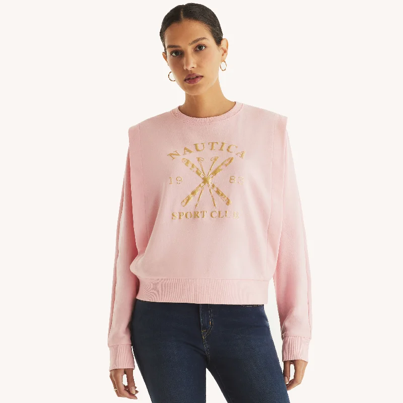 Nautica Womens Graphic Crewneck Sweatshirt Pastel Styles