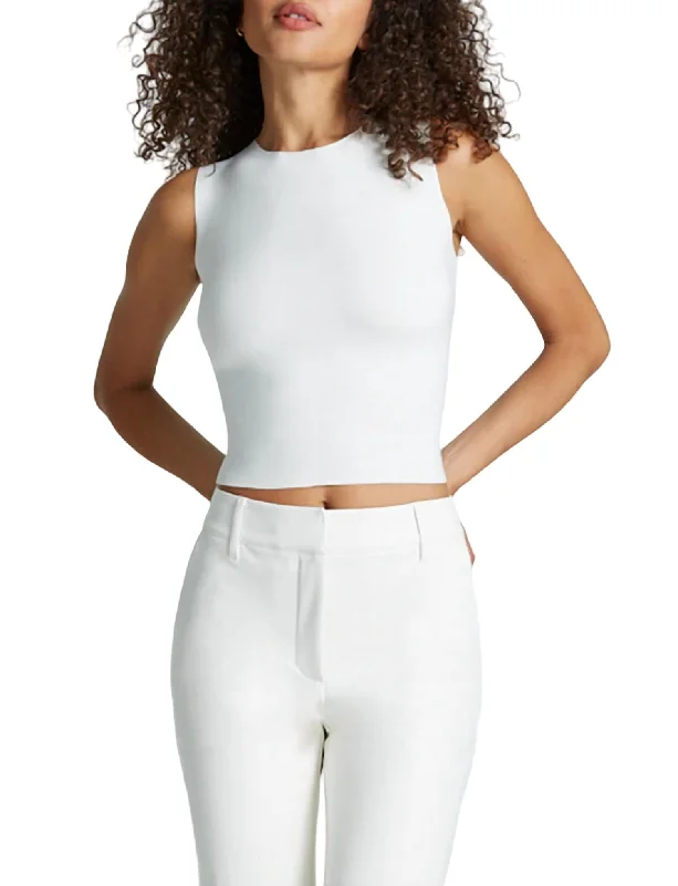 Neoprene Ceo Shell Top In White Trendy Threads