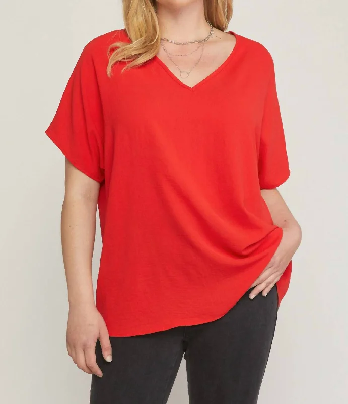 New Attitude Top In Tomato Luxury Comfort