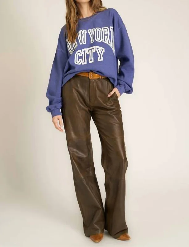 New York City Oversized Sweatshirt In Rich Indigo Low Price Special