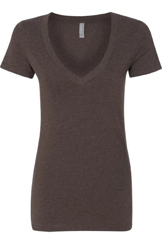 Next Level Womens CVC Deep V-Neck T-Shirt Evening Elegance