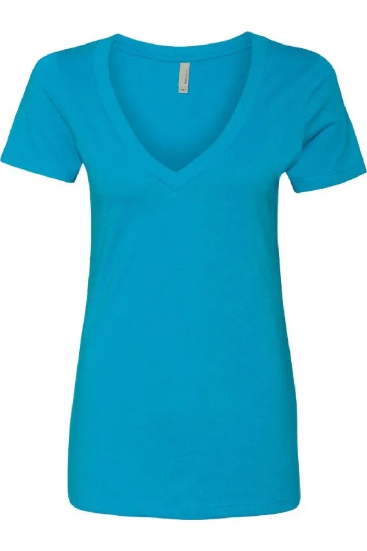 Next Level Womens CVC Deep V-Neck T-Shirt High End Women's Wear