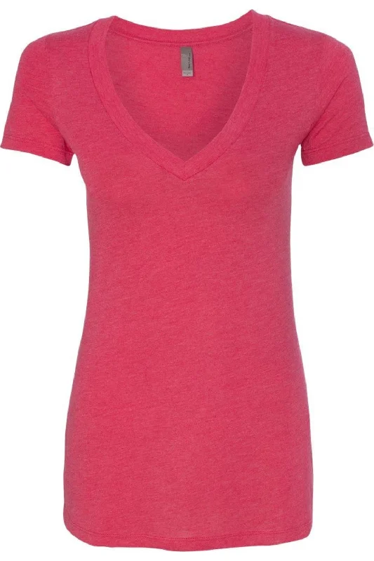 Next Level Womens Triblend Deep V-Neck T-Shirt Minimalist Office - Ready Style