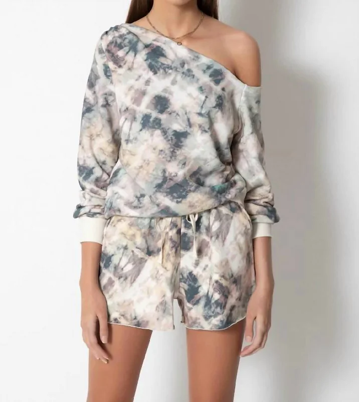 Nikita Top In Fog Tie Dye Flowing Silhouette