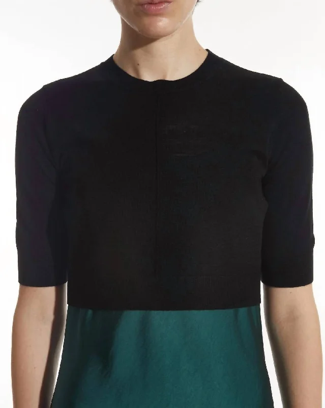 Norah Cropped Knit Top In Black Style Redefined