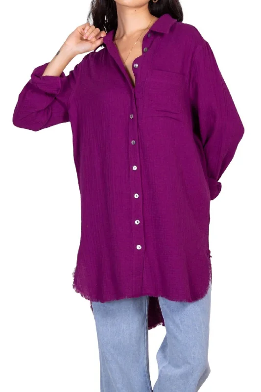 Not So Basic Gauze Top In Orchid Redefining Women's Style