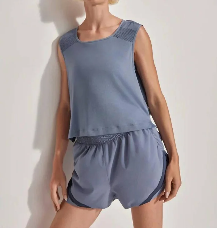 Nova Seamless Crop Tank In Stone Blue Now On Sale For Chic Urban Styles