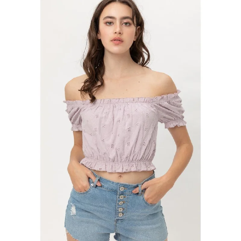 Off Shoulder, Cropped Top Puff Sleeve Weekend Special