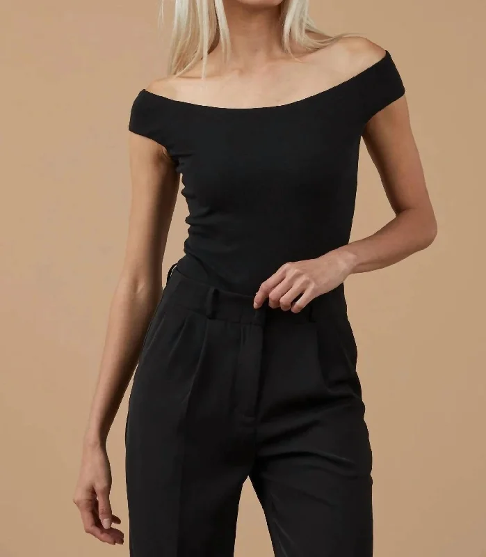 Off The Shoulder Bodysuit In Black Holiday Sale