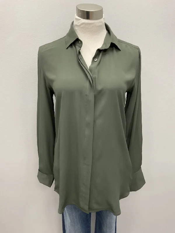 Olive Silk/viscose Blouse Feminine Allure