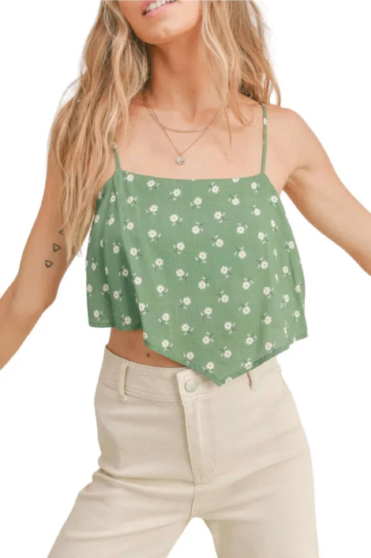 Open Spaces Hanky Cami Top In Green Fashion Forward, Function First