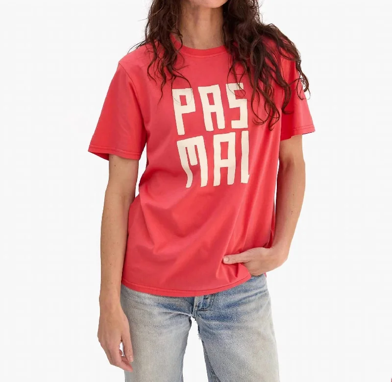 Original Tee In Sunfaded Poppy W/ Cream Pas Mal Comfort First Women's Fashion