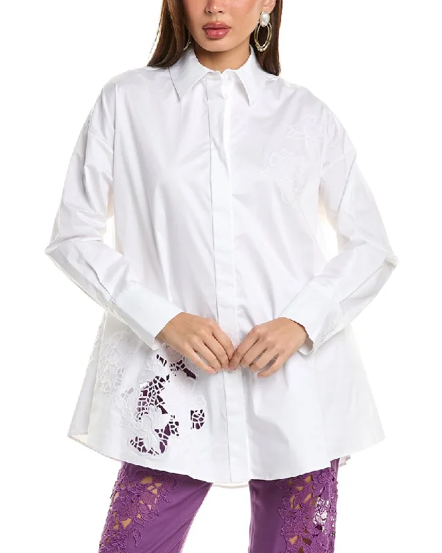 Oscar de la Renta Gardenia Threadwork Shirt Fashion Forward