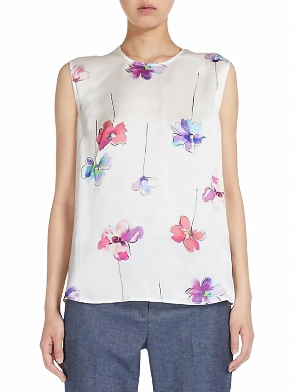 Ovada Sleeveless Blouse In Floral Stylish Statements