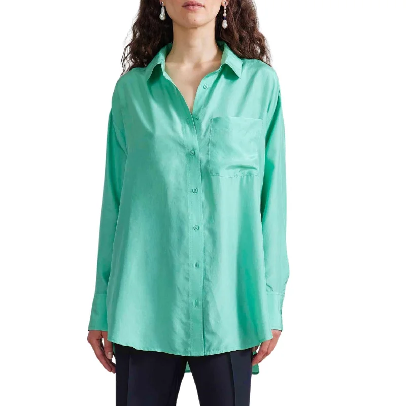 Oversized Button Down Shirt In Patina Green Style Your Wardrobe