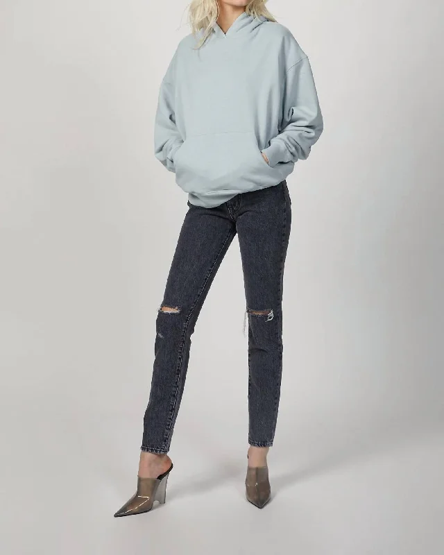 Oversized Hoodie In Pearl Blue Contemporary Elegance