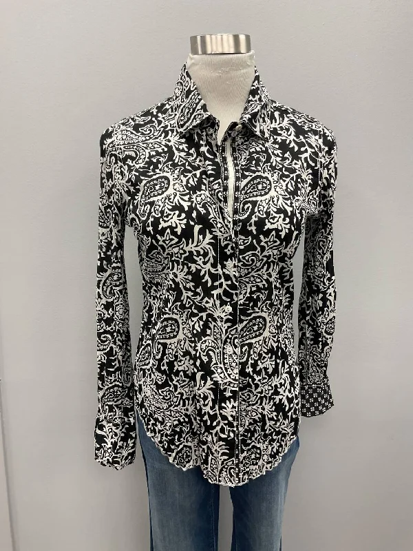 Paisley Cotton Shirt In Black And White Versatile Outfits