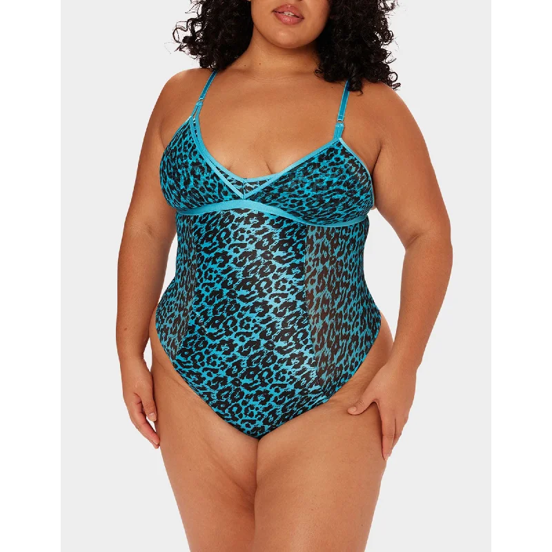 Parade Leopard Bodysuit Blue Hot Deals