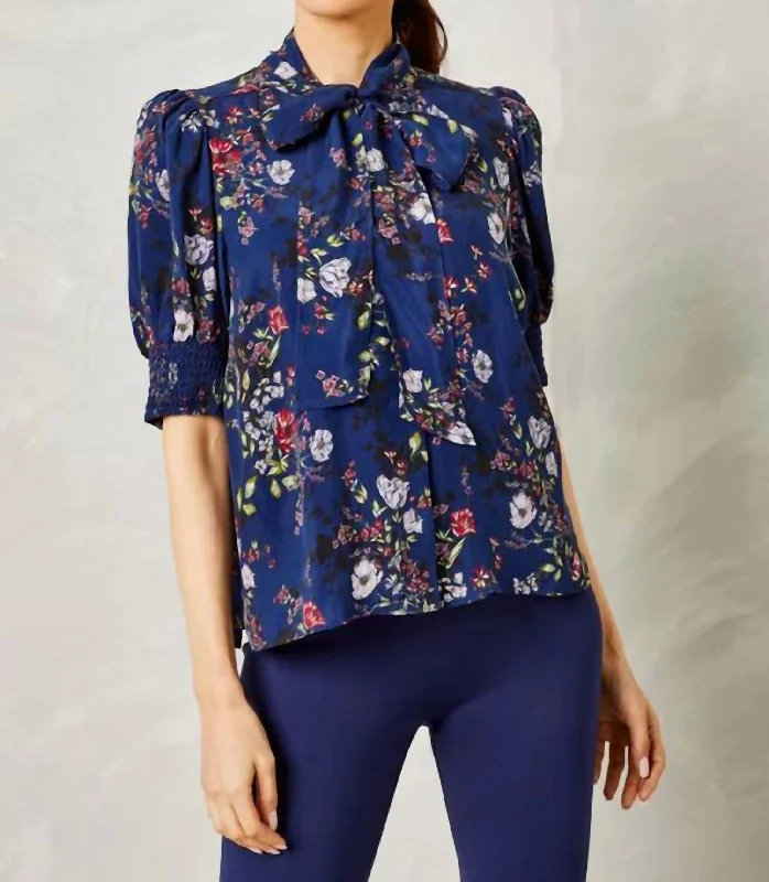 Peggy Top Cupro Alpine Wildflowers In Wild Flower Print Trendsetting Threads