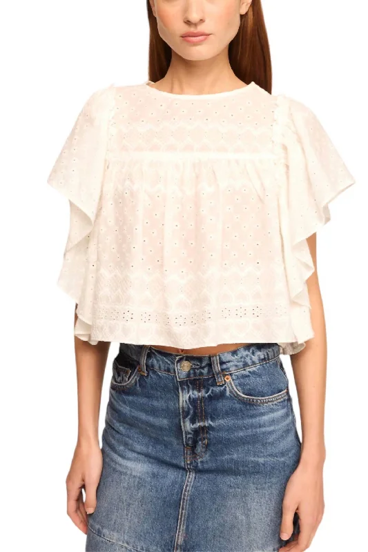 Penelope Top In White Eyelet Mega Sales