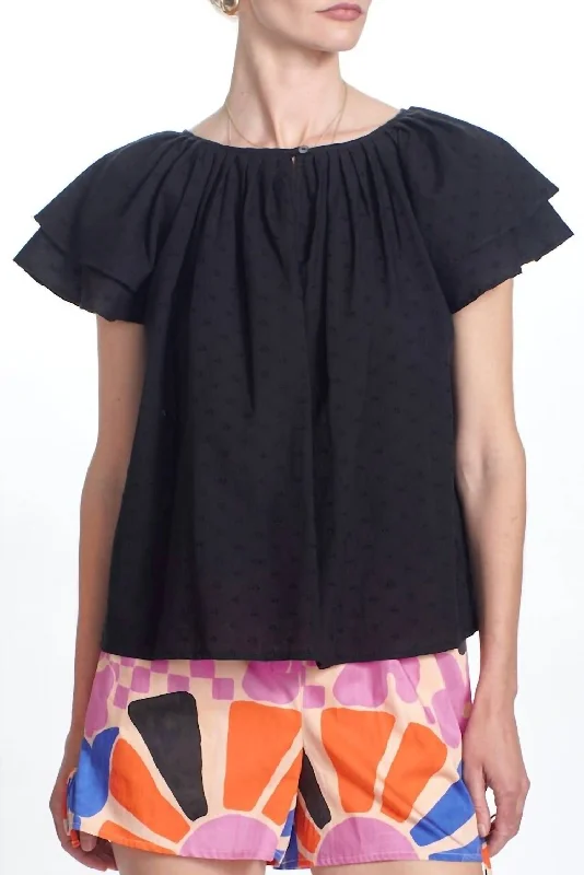 Penny Top In Black Romantic Flair