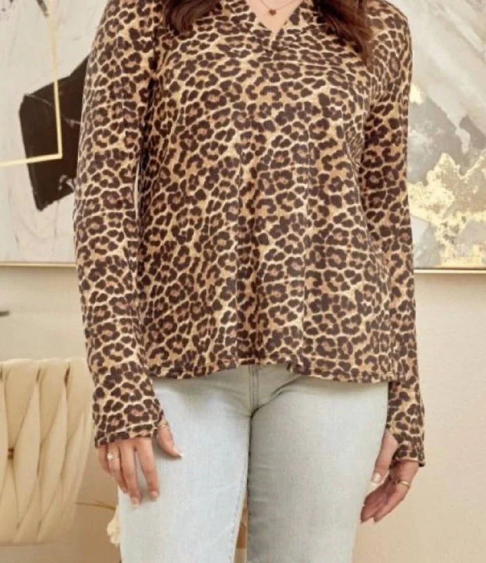 Perfect Long Sleeve Top In Brown Leopard Seasonal Fashion