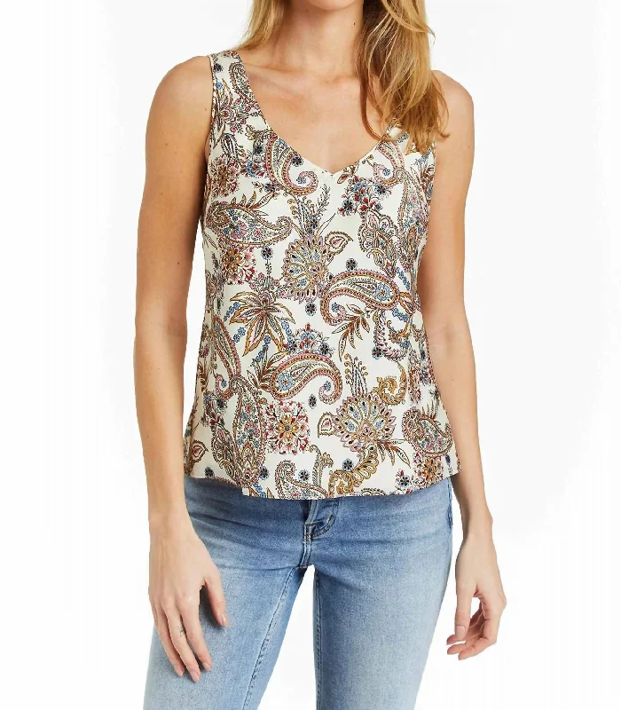 Perry Floral Tank Top In Ivory Evening Looks