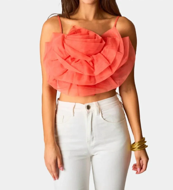 Petal Flower Applique Tank Top In Tangerine Seasonal Picks