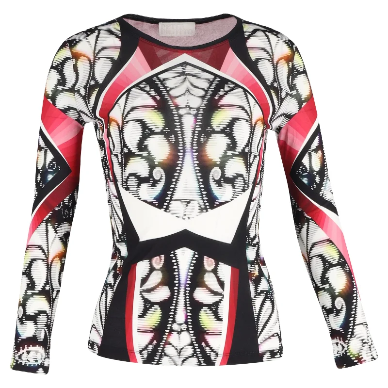 Peter Pilotto Printed Long Sleeve Top in Multicolor Viscose Wardrobe Refresh