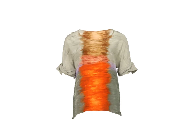 Peter Pilotto Sunset Tie Dye Print Top in Multicolor Silk Artful Design