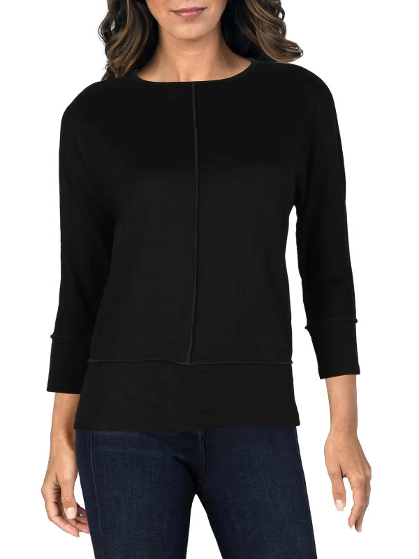 Petites Womens Crewneck Long Sleeve Pullover Top Elegant Simplicity Wardrobe