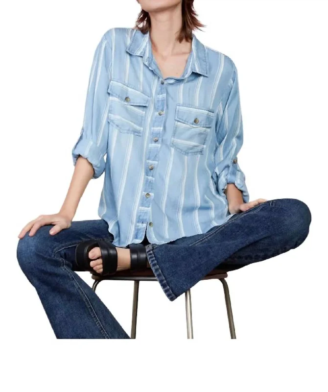 Picnic Shirt In Denim Stripes Seasonal Fashion