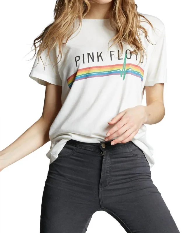 Pink Floyd Rainbow Tee In White Score Big On Glamorous Red - Carpet Styles