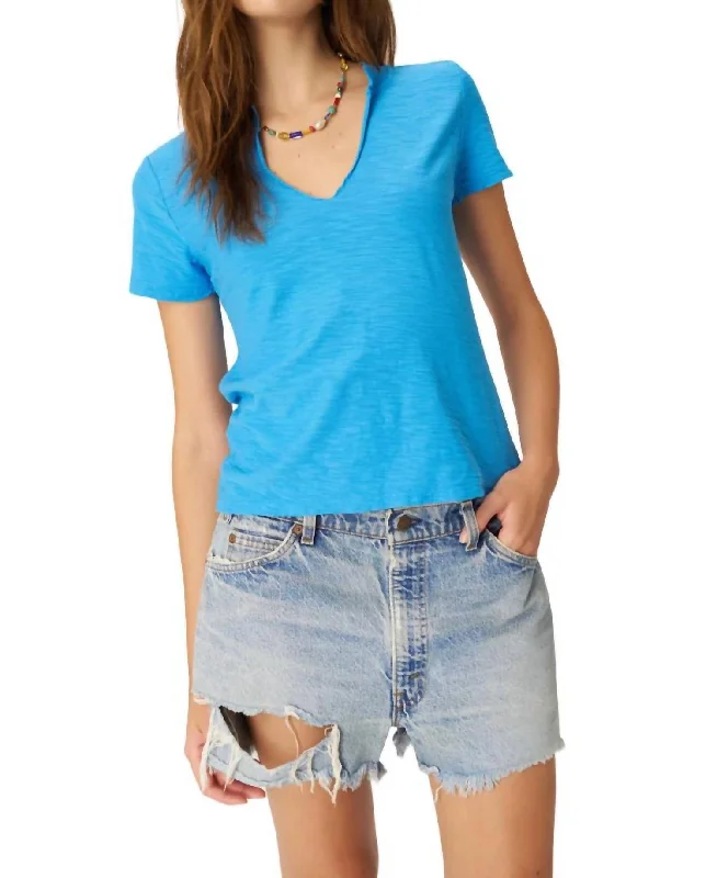 Plata Notched Tee In Blue Lagoon Chic & Cozy Collection