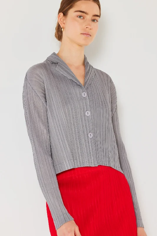 Pleated Cropped Button Up Shirt Romantic Detailing