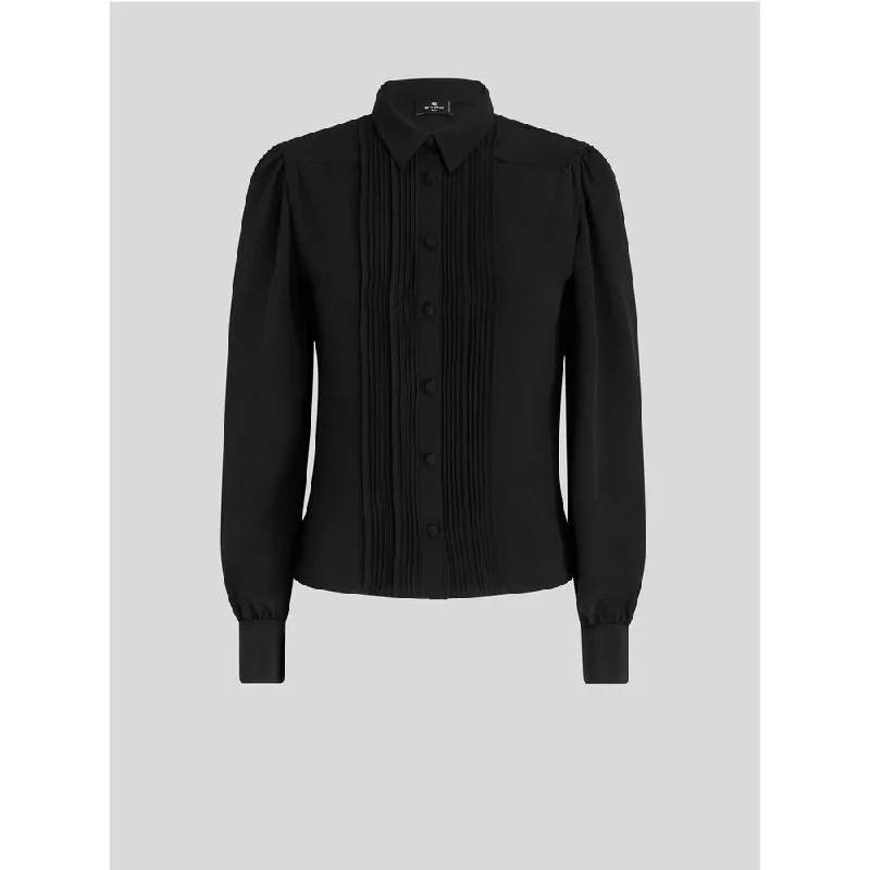 PLEATED SILK SHIRT Brand Name Clothing Discount Extravaganza