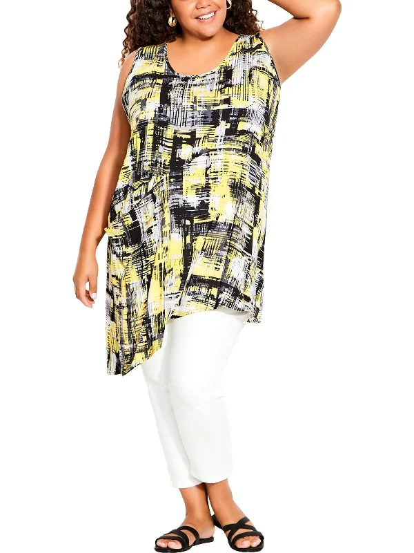 Plus Anaya Womens Tunic Printed Tank Top Chic Trends Unveiled