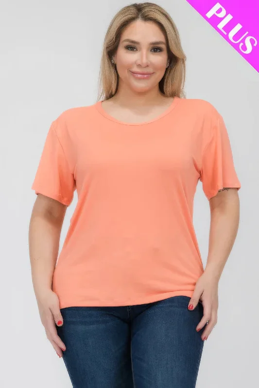 Plus Size Basic Short Sleeve T-shirt Casual Elegance