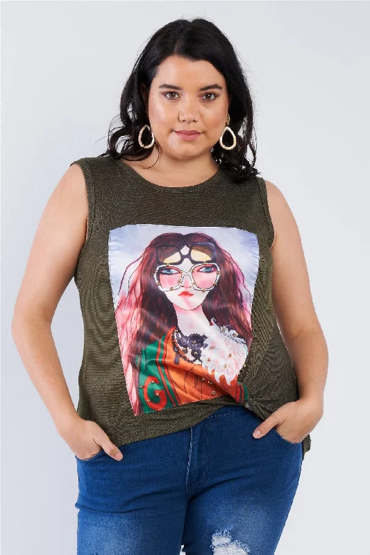 Plus Size Shady Girl Graphic Top Special Offer For You