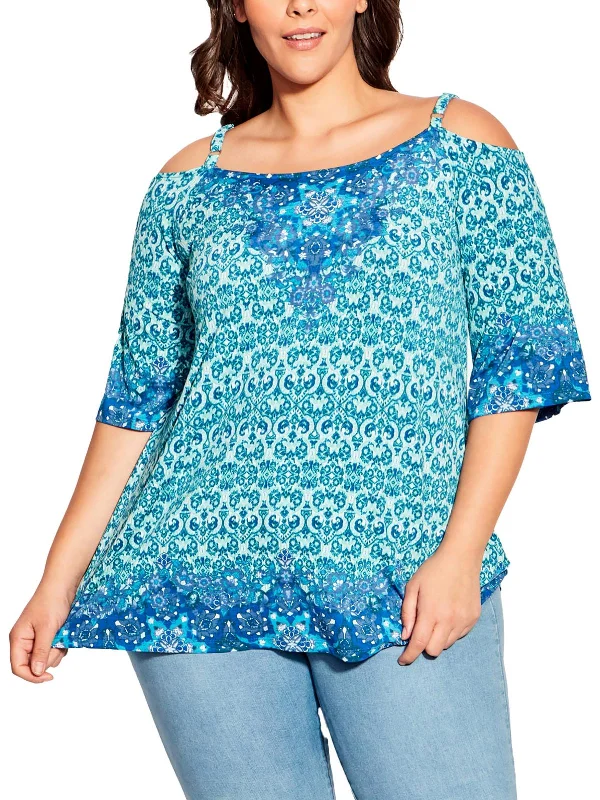 Plus Tunic Zoey's Womens Polyester Round Neck Pullover Top Special Offer