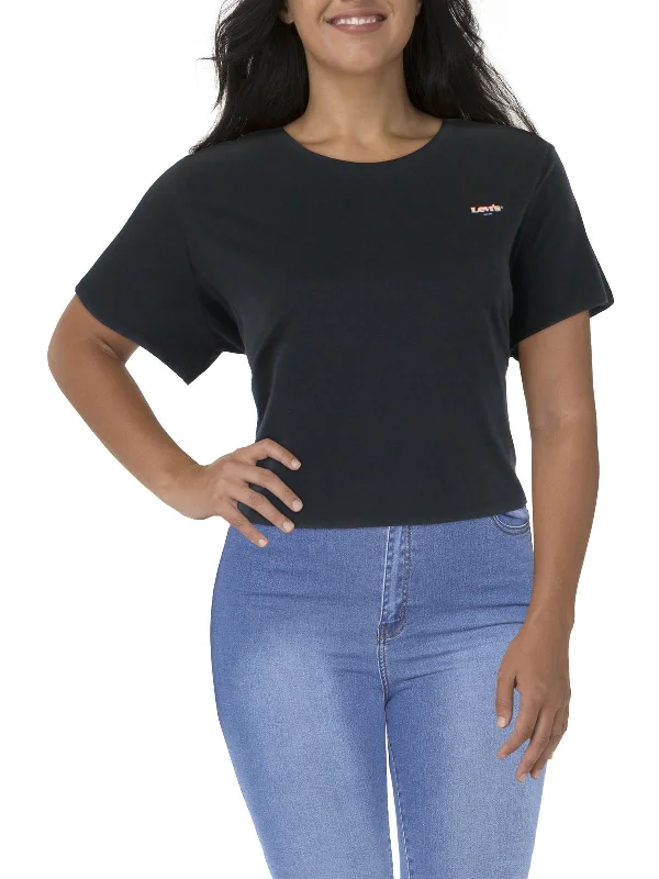 Plus Womens Cotton Logo Cropped Seize Bargains