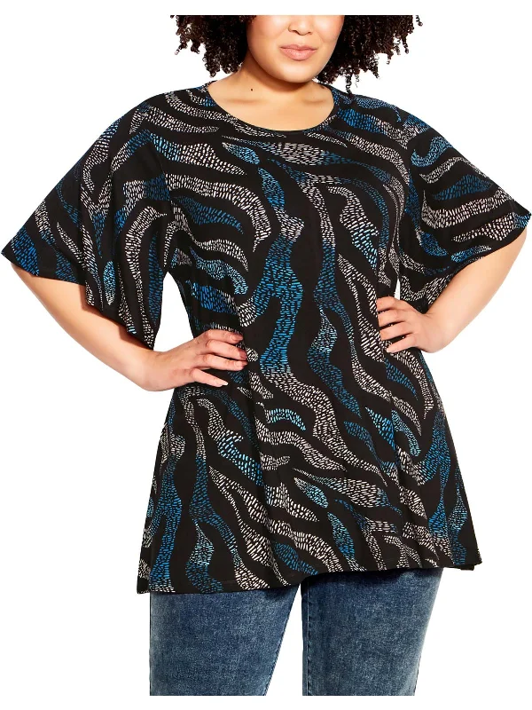 Plus Womens Crewneck Kimono Sleeve Tunic Top Must-Have Styles